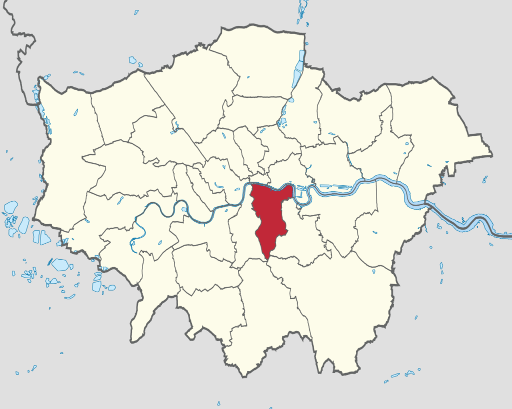 The location of Southwark Escorts