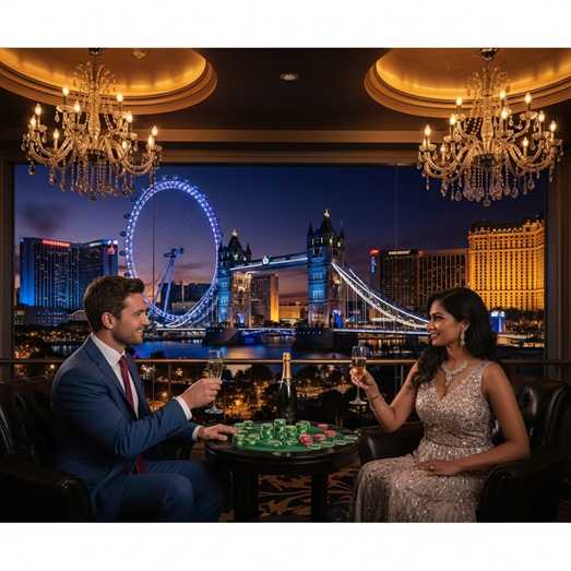 London Bridge and a couple dining